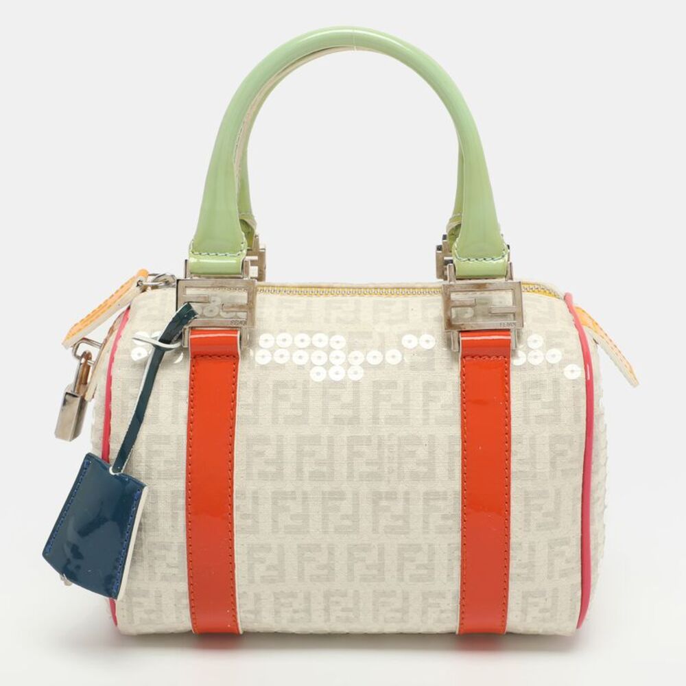 Fendi Forever Bauletto Mini Multicolor Coated Canvas And Patent Leather Sequins